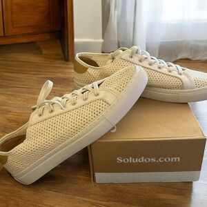 Soludos Men's White "Lagos" Mesh Sneaker, Size 13